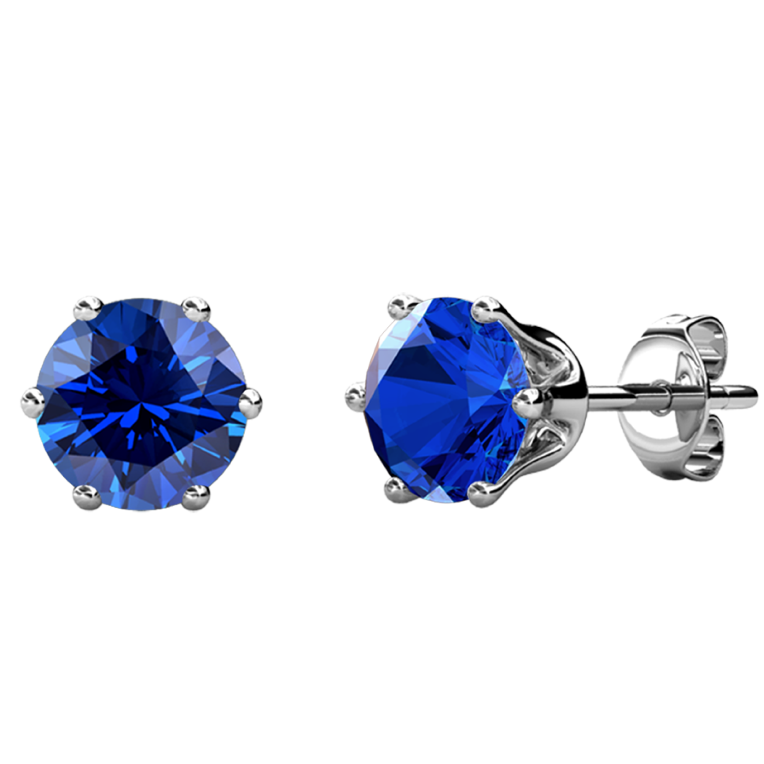 Birthstone Earrings 18k White Gold Plated Stud Earrings with 1CT Swarovski Crystals