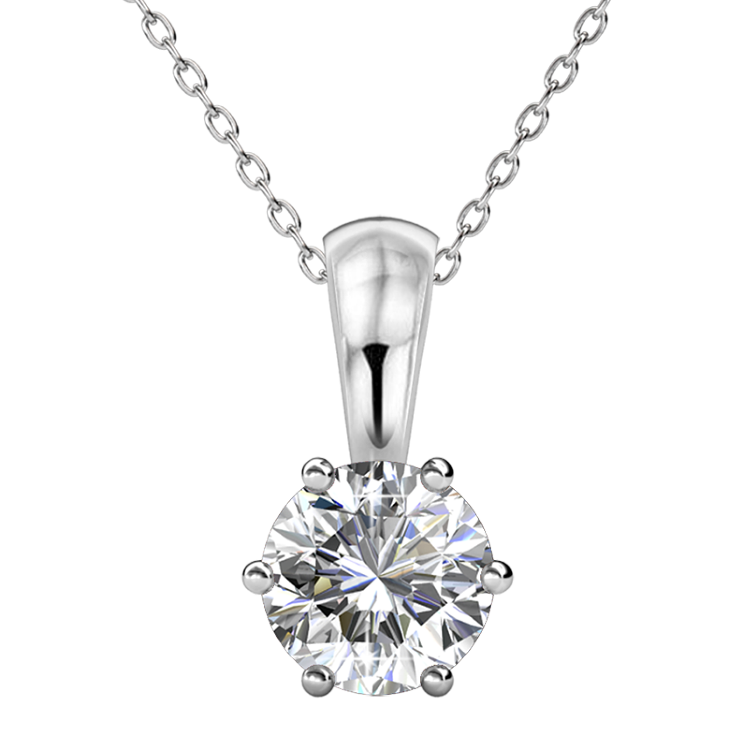 Birthstone Necklace 18k White Gold Plated Solitaire Necklace with 1CT Swarovski Crystal