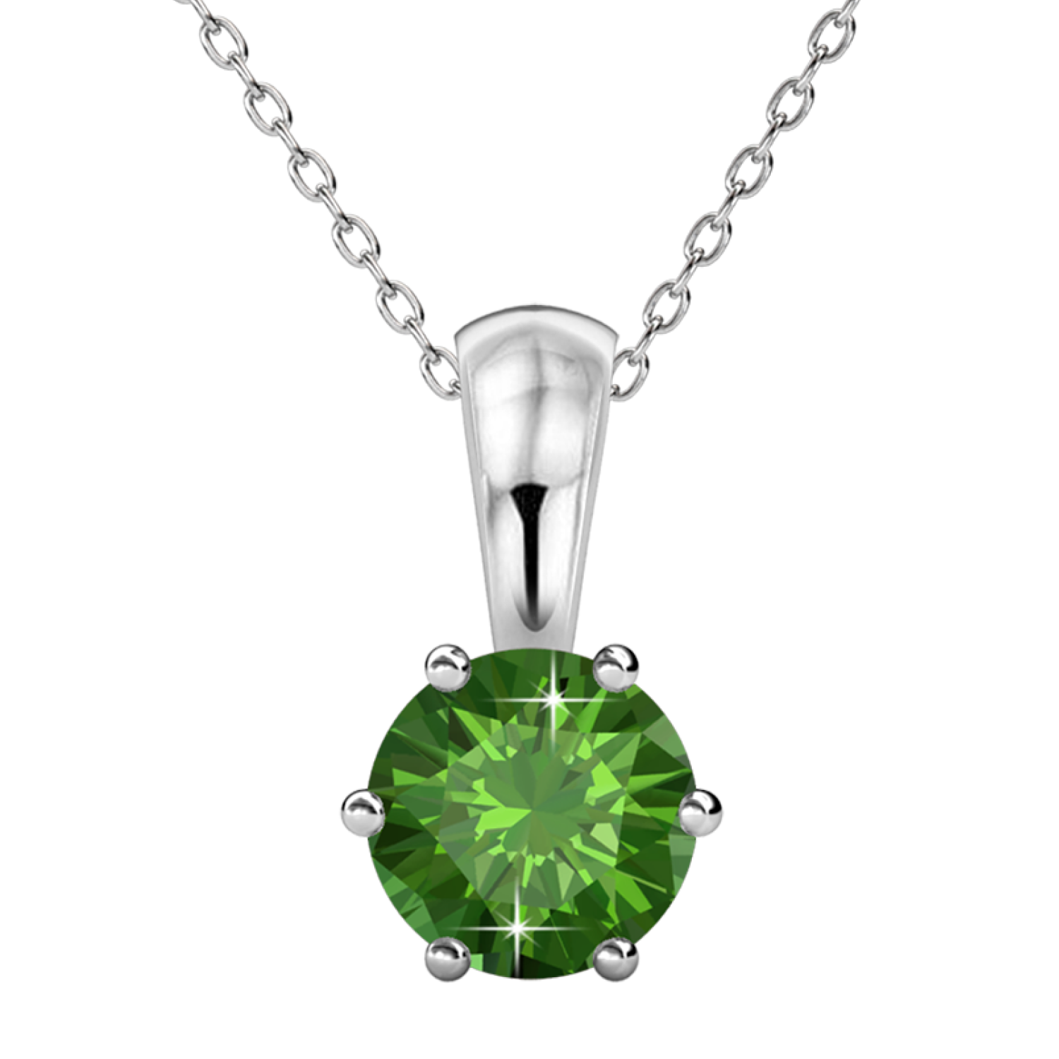 Birthstone Necklace 18k White Gold Plated Solitaire Necklace with 1CT Swarovski Crystal