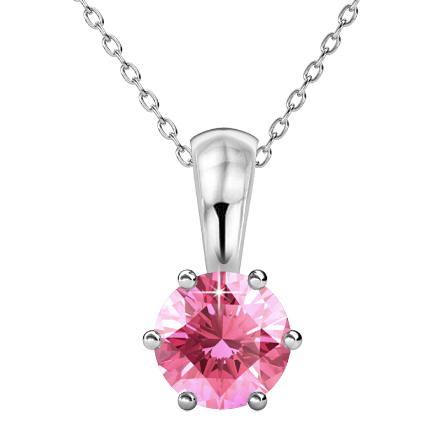 Birthstone Necklace 18k White Gold Plated Solitaire Necklace with 1CT Swarovski Crystal