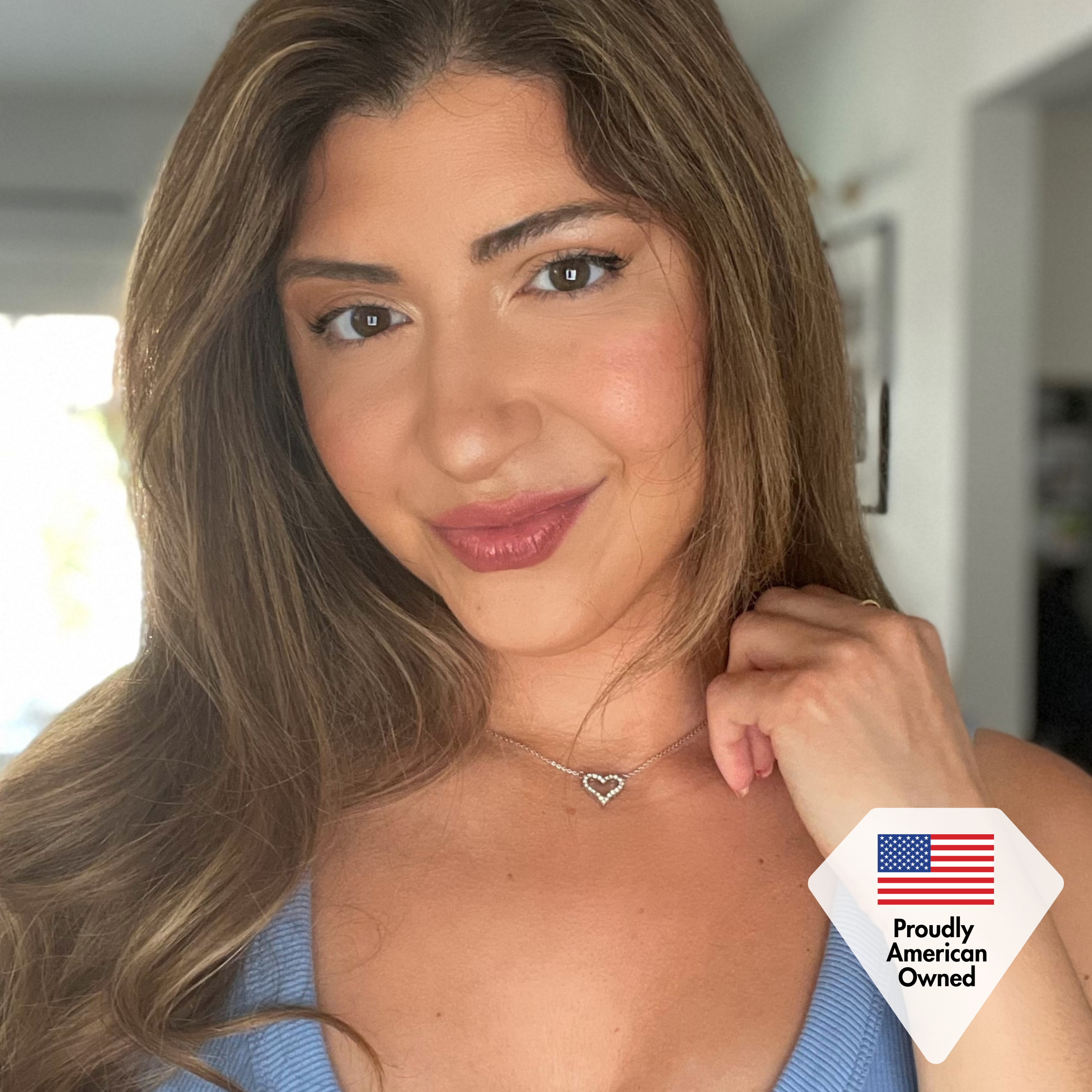 Bristol 18k White Gold Plated Heart Necklace with Swarovski Crystals