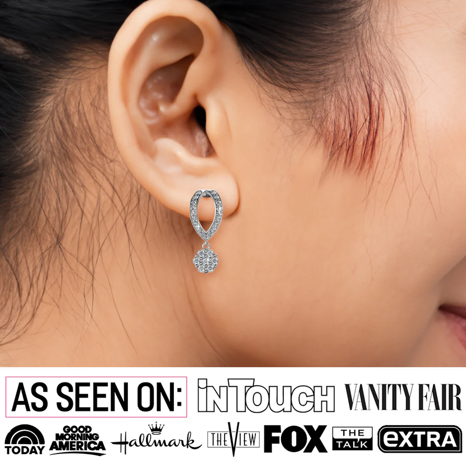 Brenda 18k White Gold Plated Drop Earrings with Swarovski Crystals – Fab Fav Sale