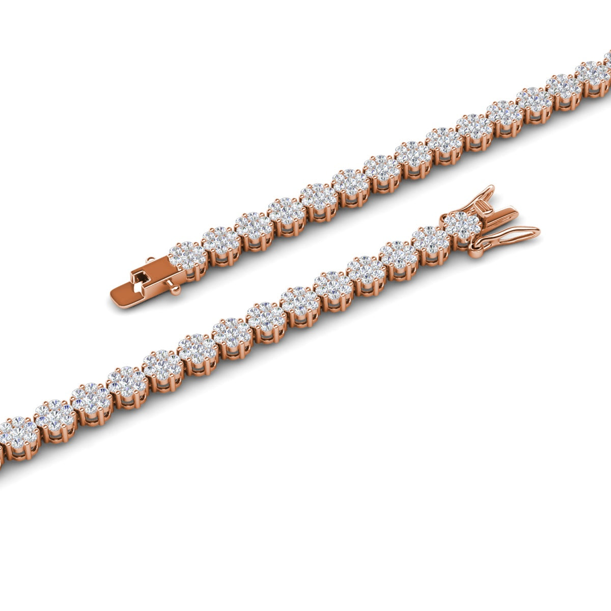 Ally 18k White Gold Plated Tennis Bracelet with Simulated Diamond Crystals