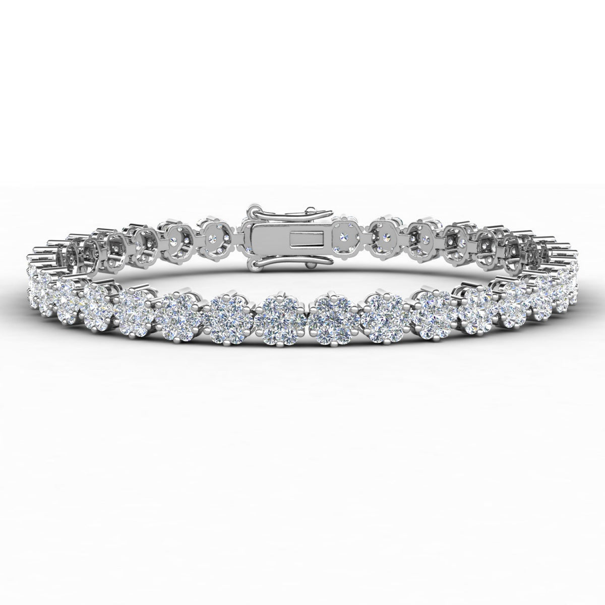 Ally 18k White Gold Plated Tennis Bracelet with Simulated Diamond Crystals