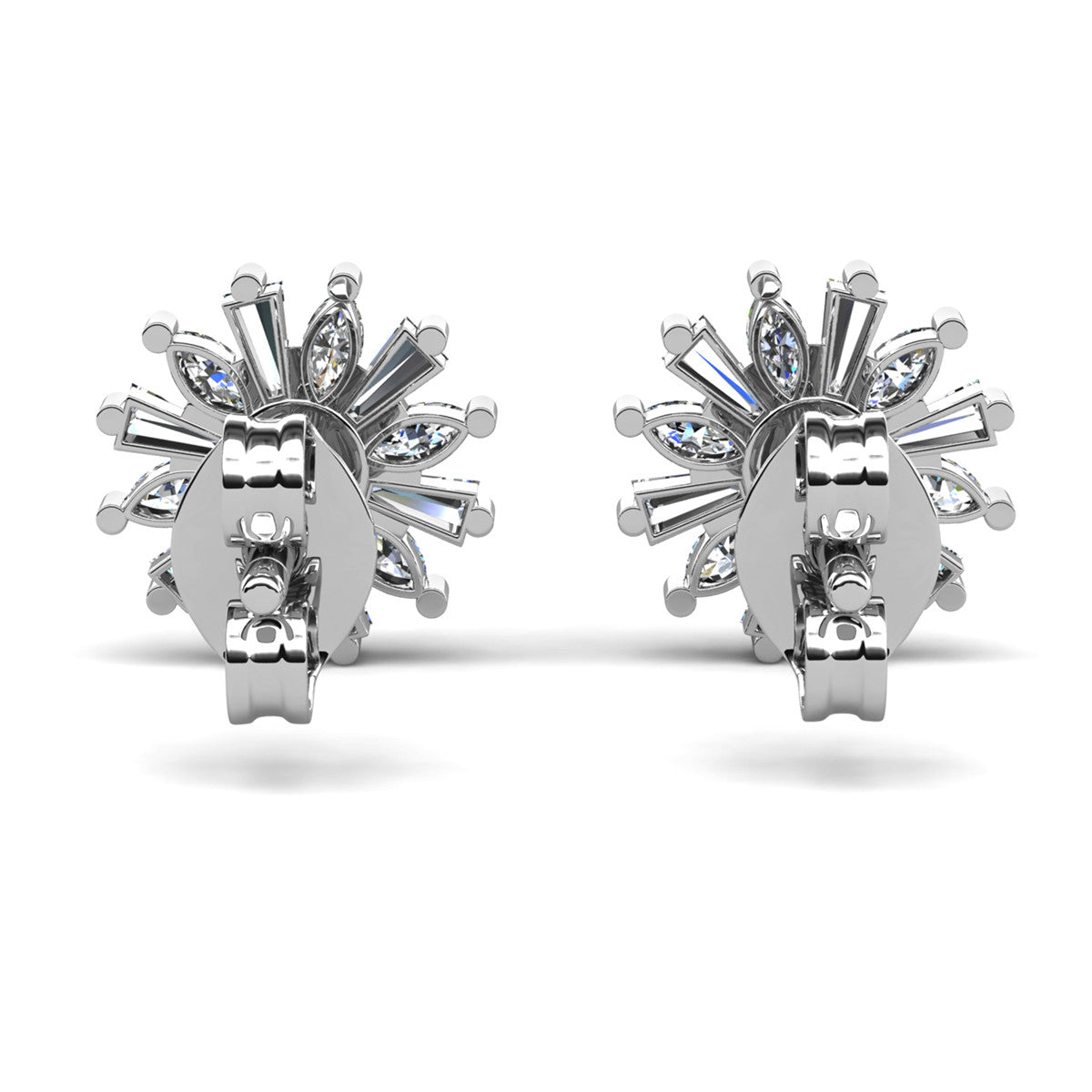 Astara 18k White Gold Plated Stud Earrings with Simulated Diamond Crystals