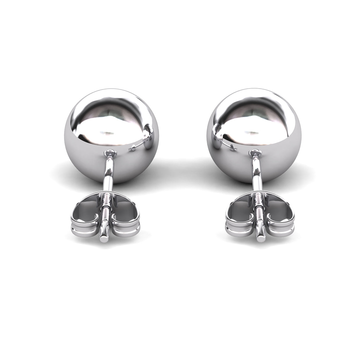 Harper 18k White Gold Plated Sterling Silver Ball Stud Earrings