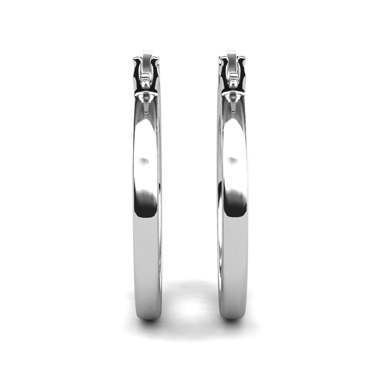 Margot 18k White Gold Plated 24mm Hoop Earrings with Simulated Diamond Crystals