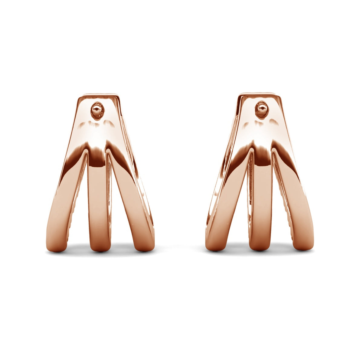 Aliyah 18k White Gold Plated 14mm Hoop Earrings with Simulated Diamond Crystals