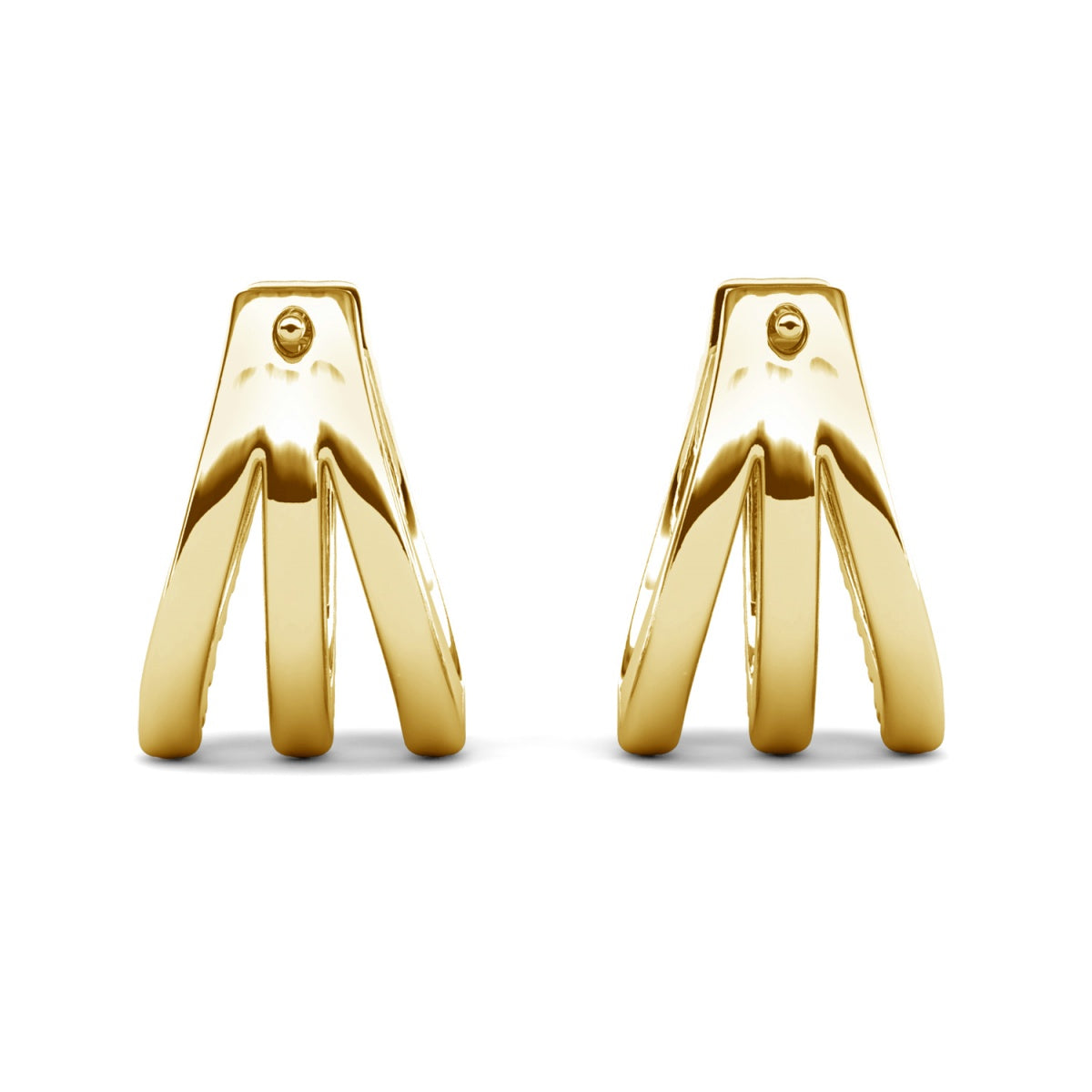 Aliyah 18k White Gold Plated 14mm Hoop Earrings with Simulated Diamond Crystals