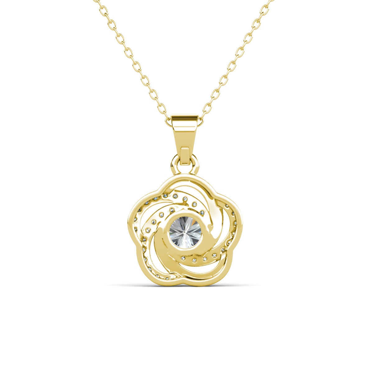 Stella 18k White Gold Plated Crystal Pendant Necklace with Simulated Diamond Crystals