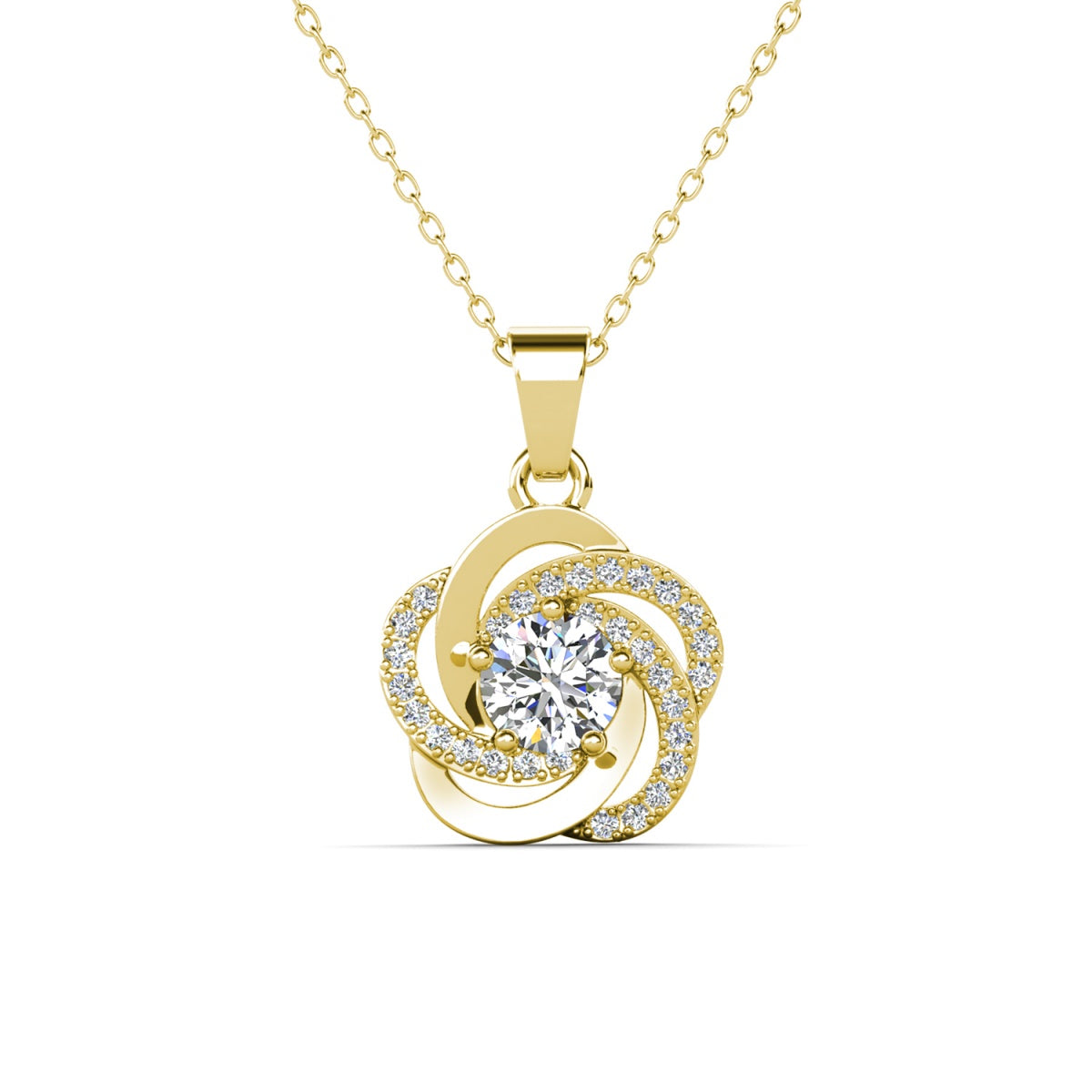 Stella 18k White Gold Plated Crystal Pendant Necklace with Simulated Diamond Crystals