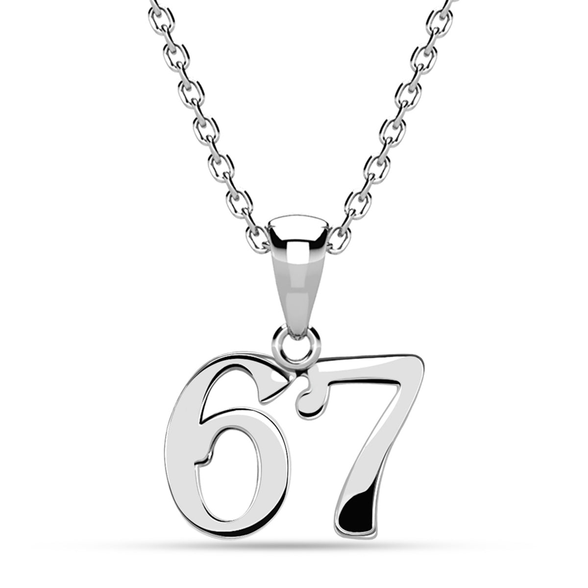 Danna 18k White Gold Plated 67 Pendant Necklace for Women