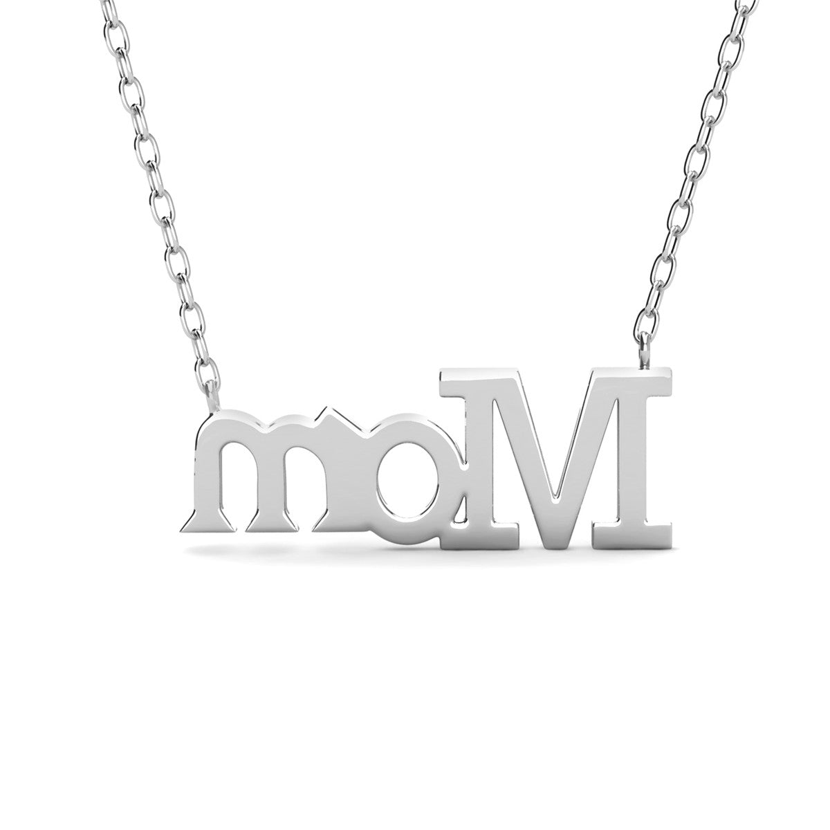Carrie 18k White Gold Plated Mom Necklace with Swarovski Crystals