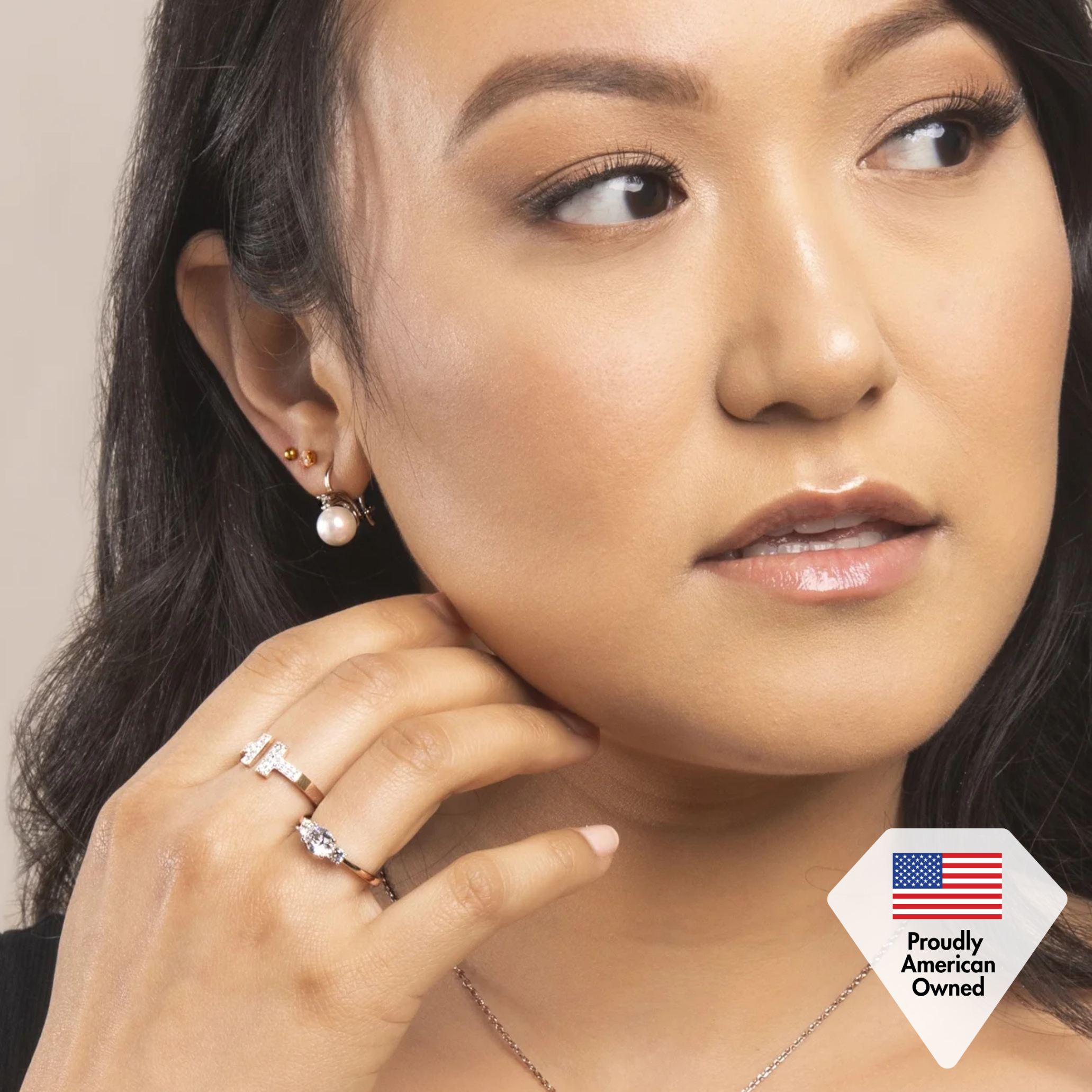 Cassie 18k White Gold Plated Pearl Drop Earrings with Swarovski Crystals