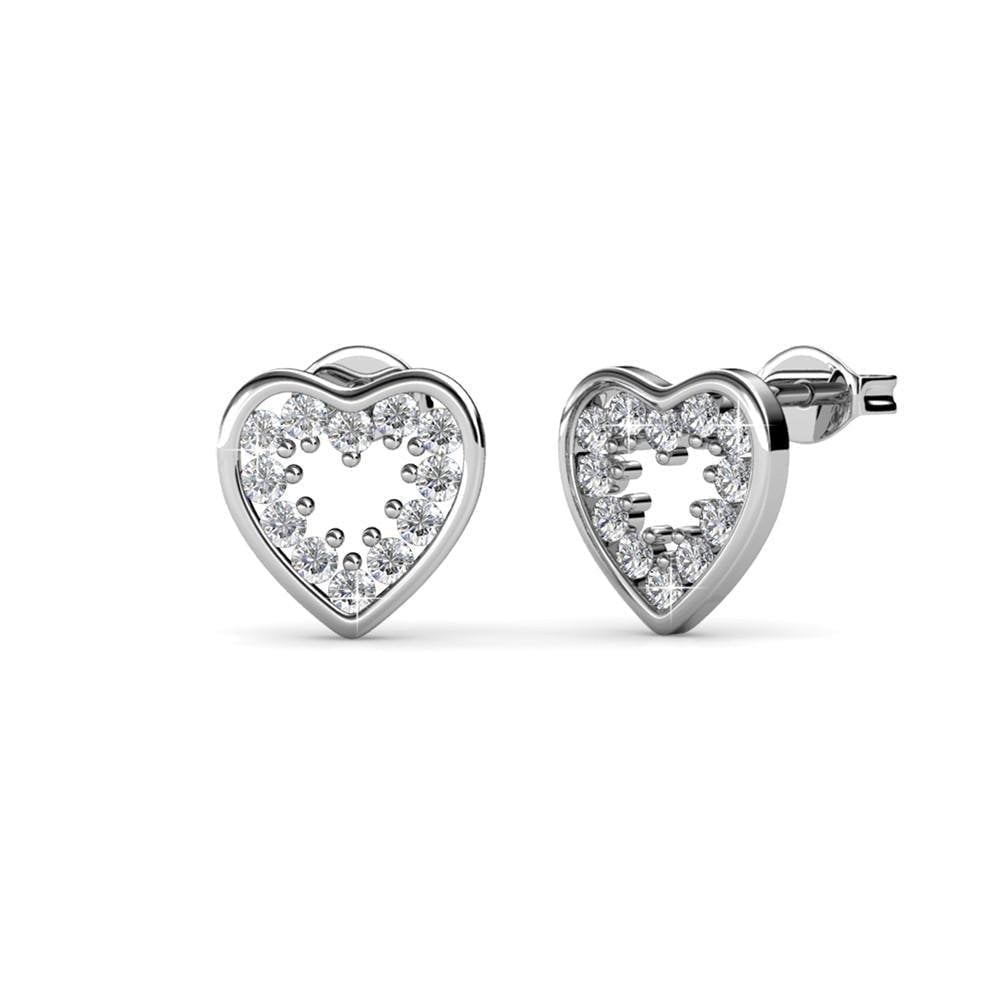 Cate & Chloe Earrings Pack of 3 - Coraline, Ainsley, Cathy 18k White Gold Plated Stud Earrings