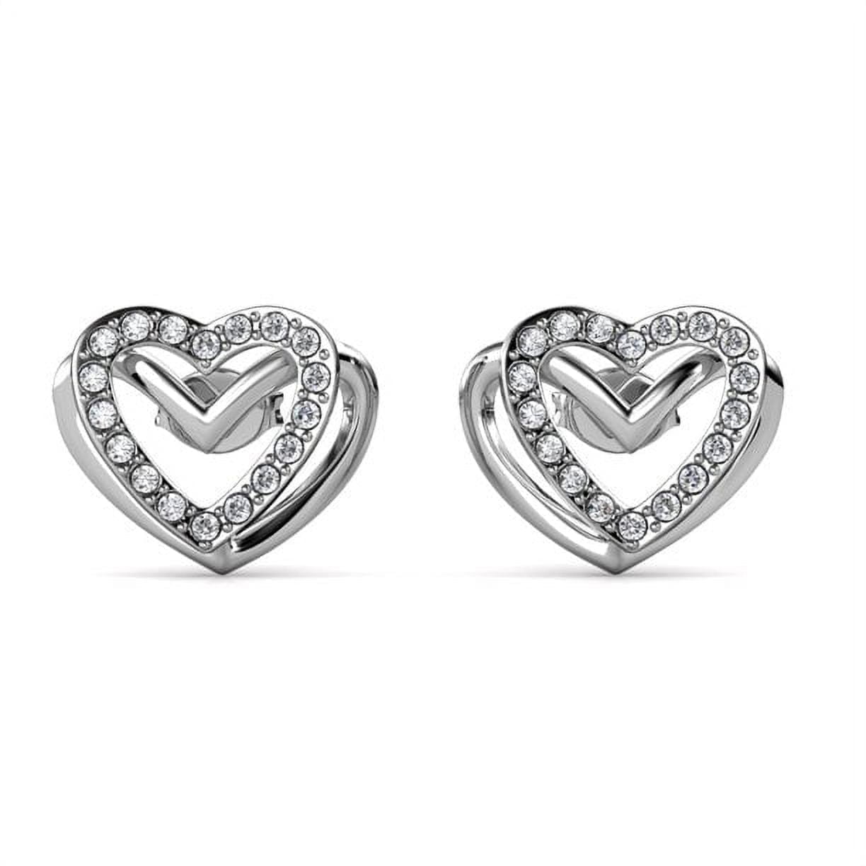 Cate & Chloe Earrings Pack of 3 - Coraline, Ainsley, Cathy 18k White Gold Plated Stud Earrings