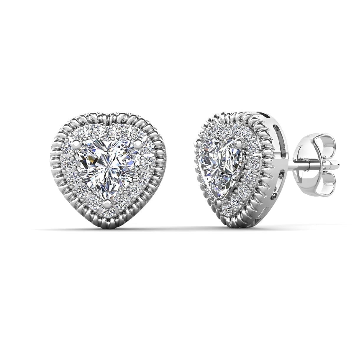 Cate & Chloe Earrings Pack of 3 - Coraline, Ainsley, Cathy 18k White Gold Plated Stud Earrings