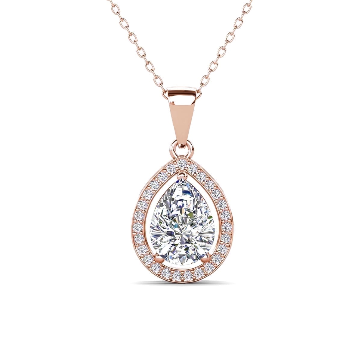 Isabel 18k White Gold Plated Drop Earrings and Necklace Jewelry Set with Simulated Diamond Crystals