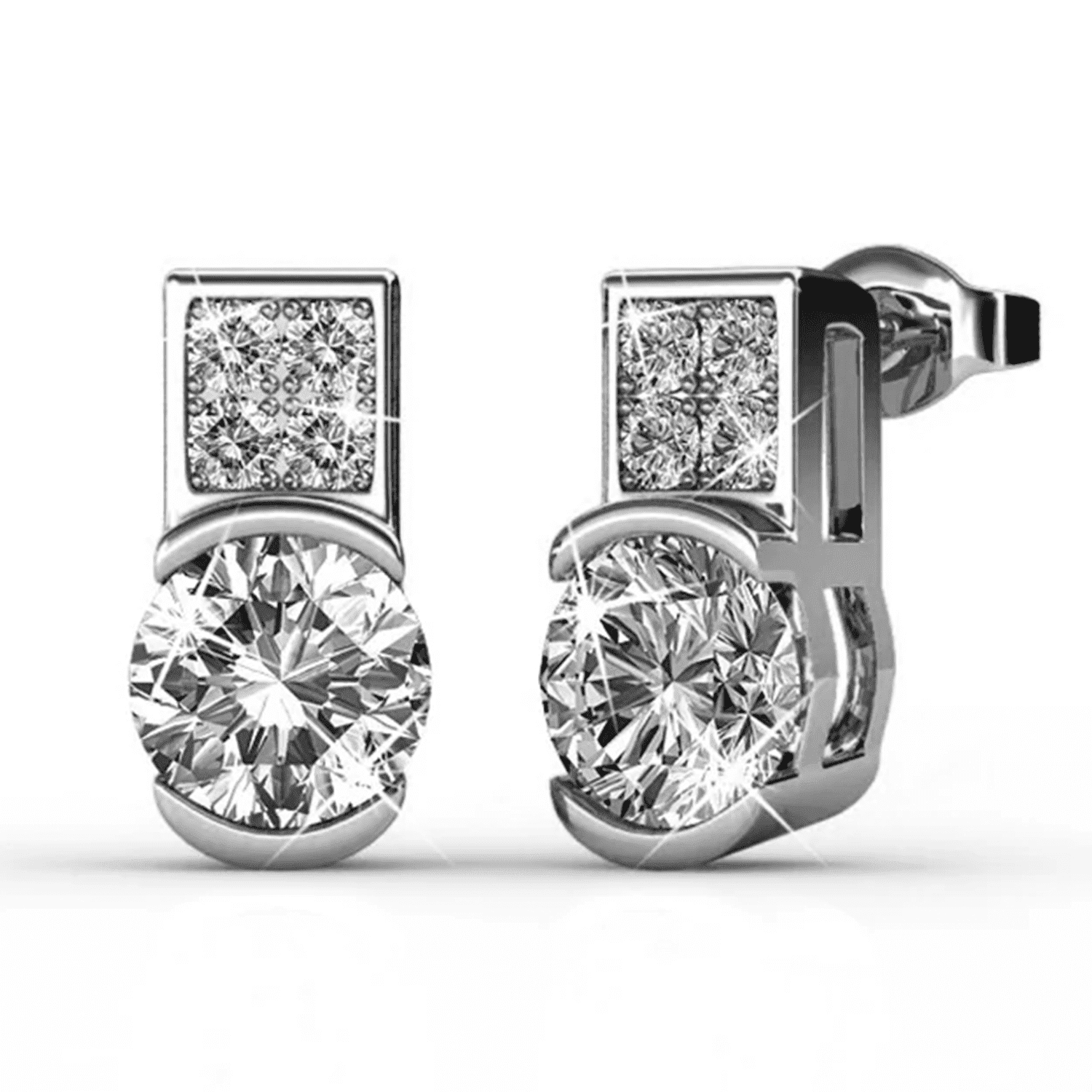 Laya 18k White Gold Pendant Necklace and Earrings Jewelry Set with Swarovski Crystals — Final Sale