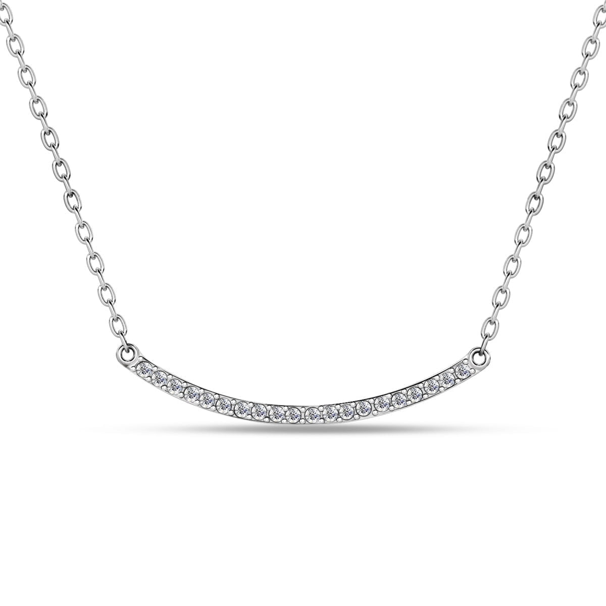 Tiana 18k White Gold Plated Linear Necklace with Swarovski Crystals & Heartfelt Message for Daughter