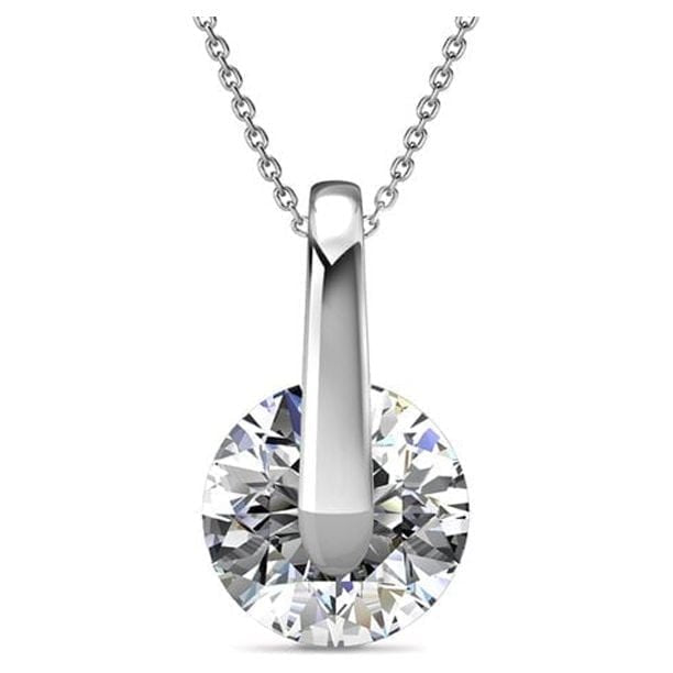 McKayla 18k White Gold Plated Necklace and Earrings Jewelry Set with Swarovski Crystals