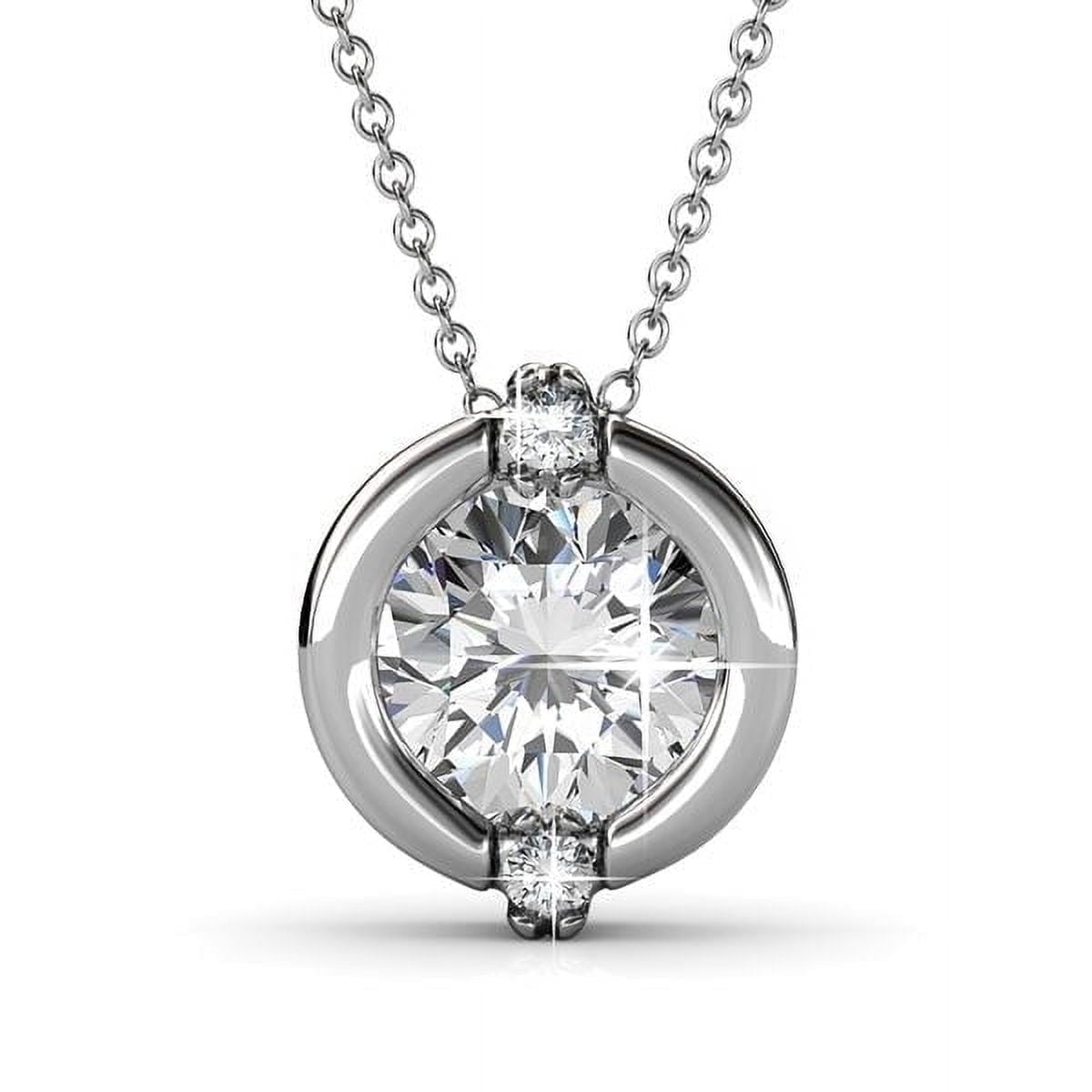 Zara 18k White Gold Plated Stud Earrings and Necklace Set with Swarovski Crystals