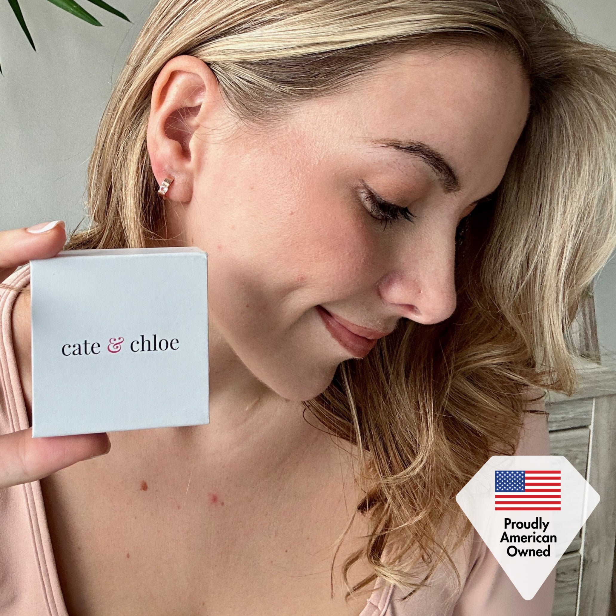 Charlie 18k White Gold Plated 14mm Hoop Earrings with Round Swarovski Crystals