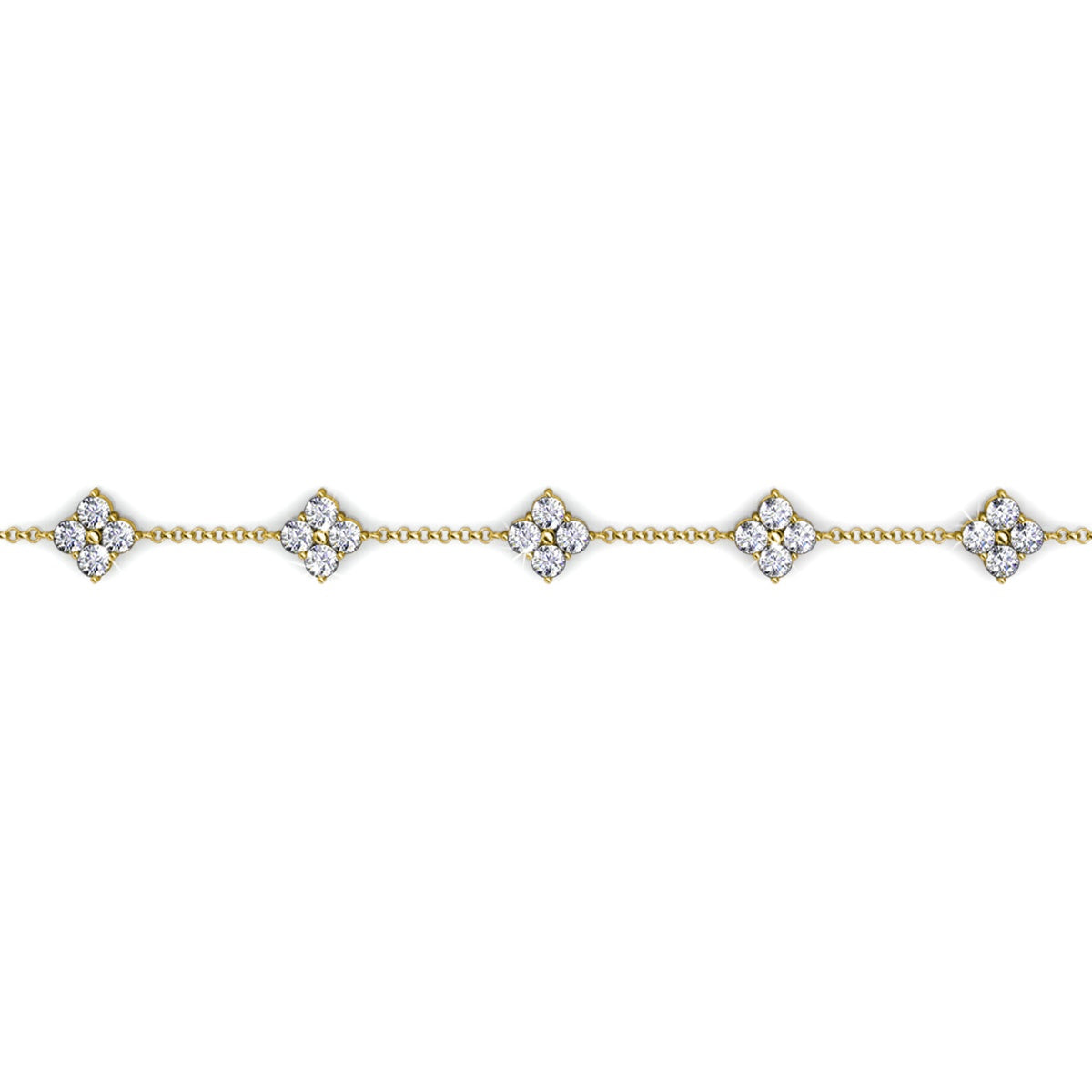 Adeline 18k White Gold Plated Station Bracelet with Swarovski Crystals
