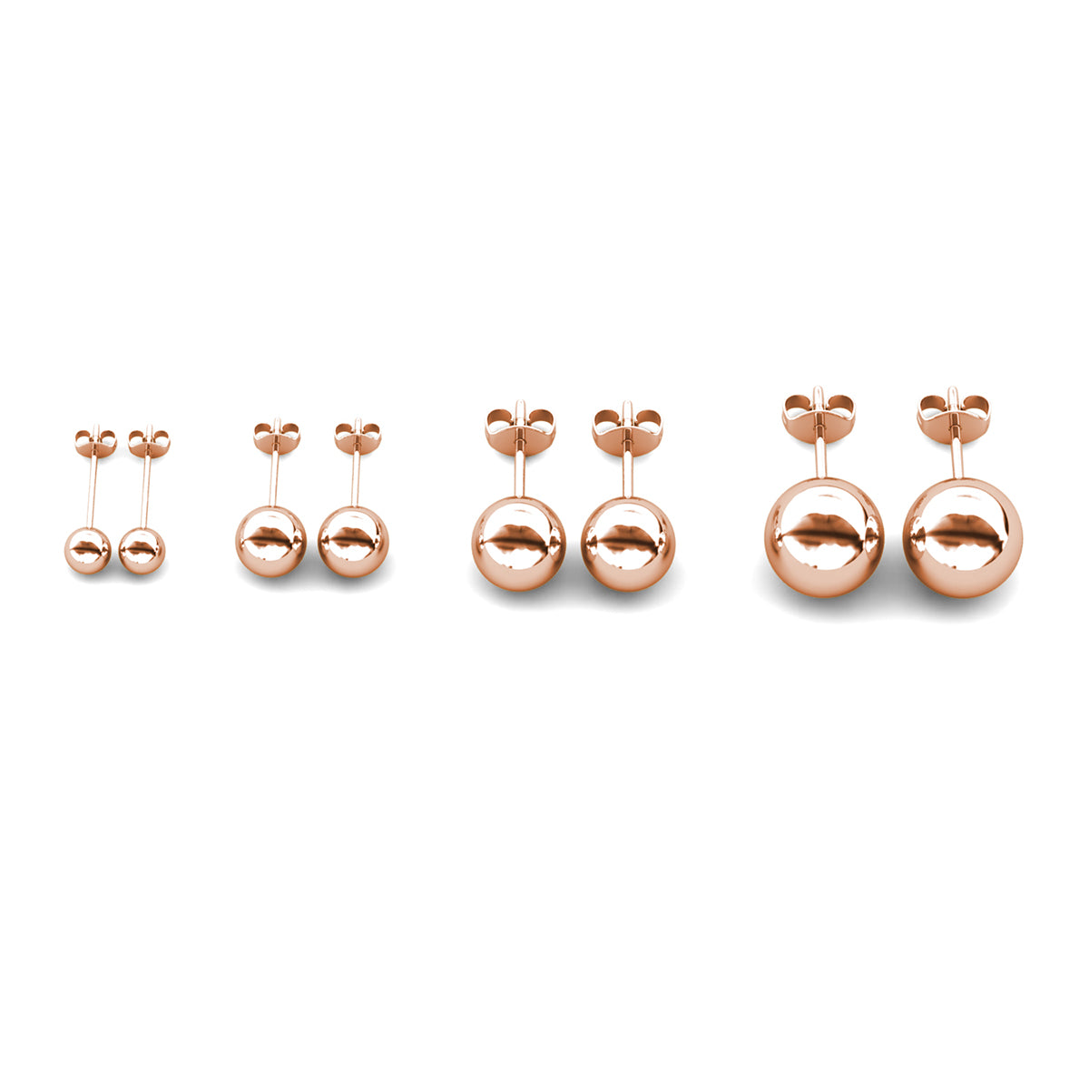 Harper 18k White Gold Plated Sterling Silver Ball Stud Earrings