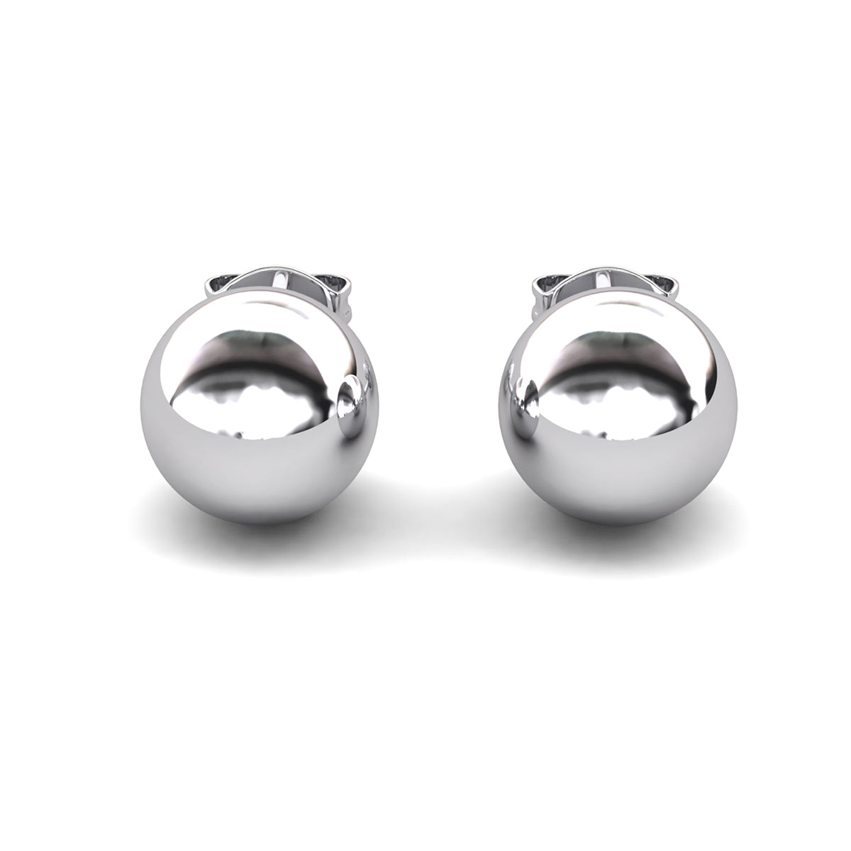 Harper 18k White Gold Plated Sterling Silver Ball Stud Earrings