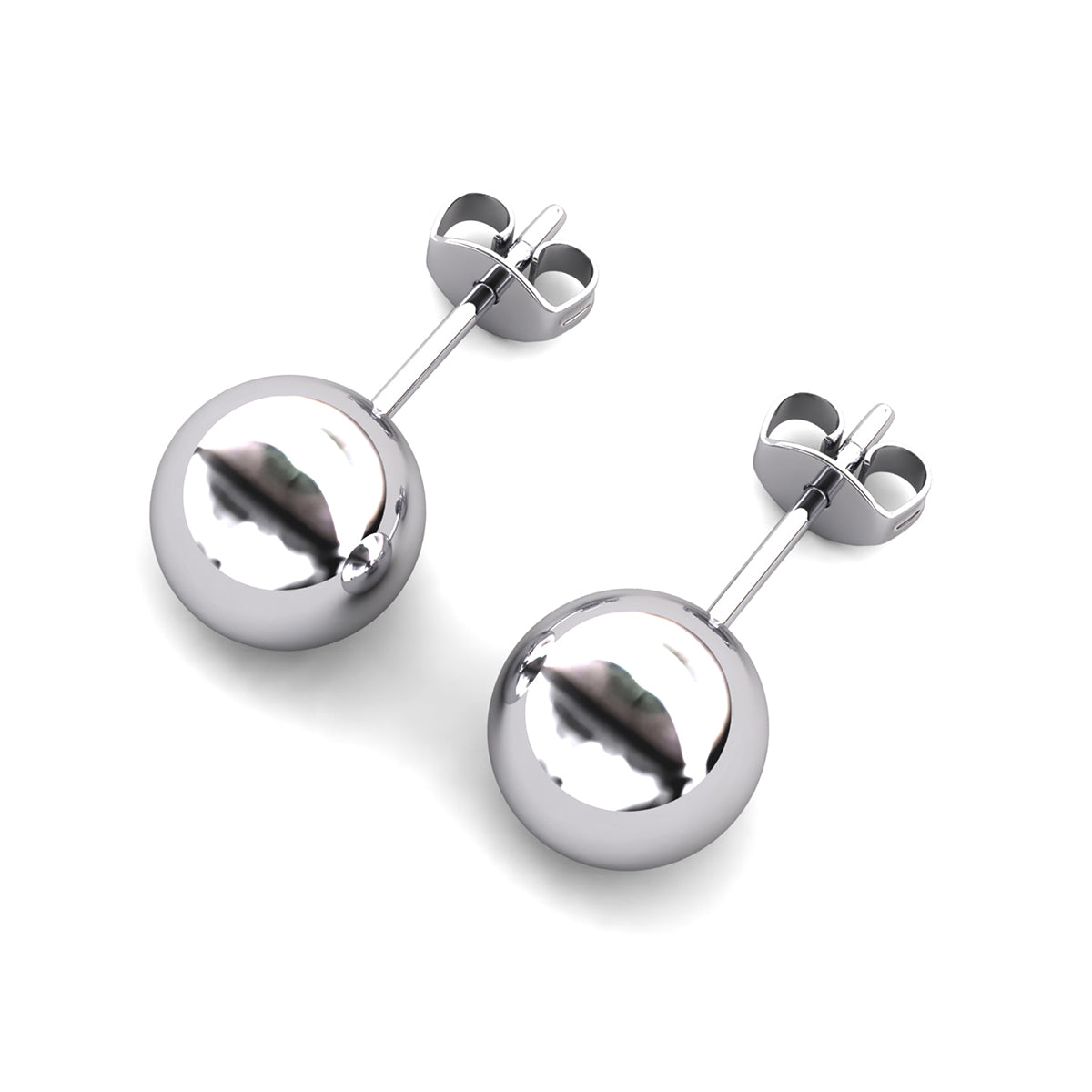 Harper 18k White Gold Plated Sterling Silver Ball Stud Earrings