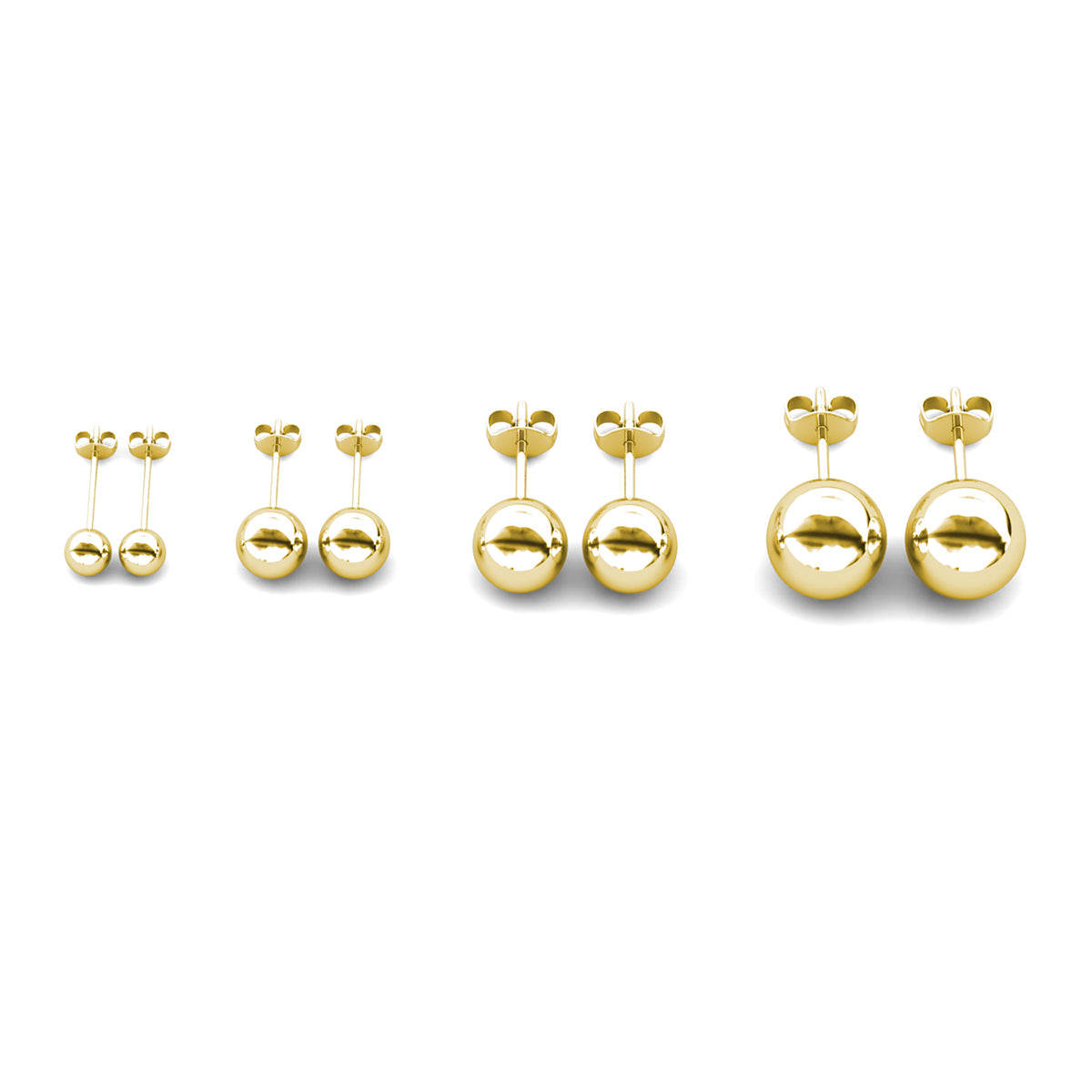 Harper 18k White Gold Plated Sterling Silver Ball Stud Earrings