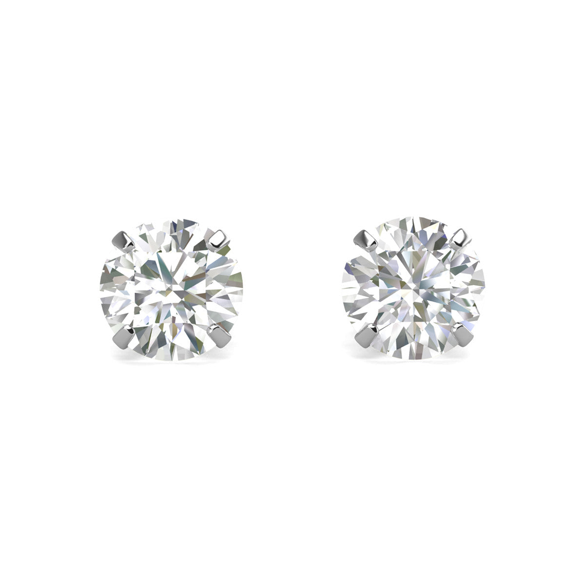 Moissanite by Cate & Chloe Vera Sterling Silver Stud Earrings with Moissanite and 5A Cubic Zirconia Crystals