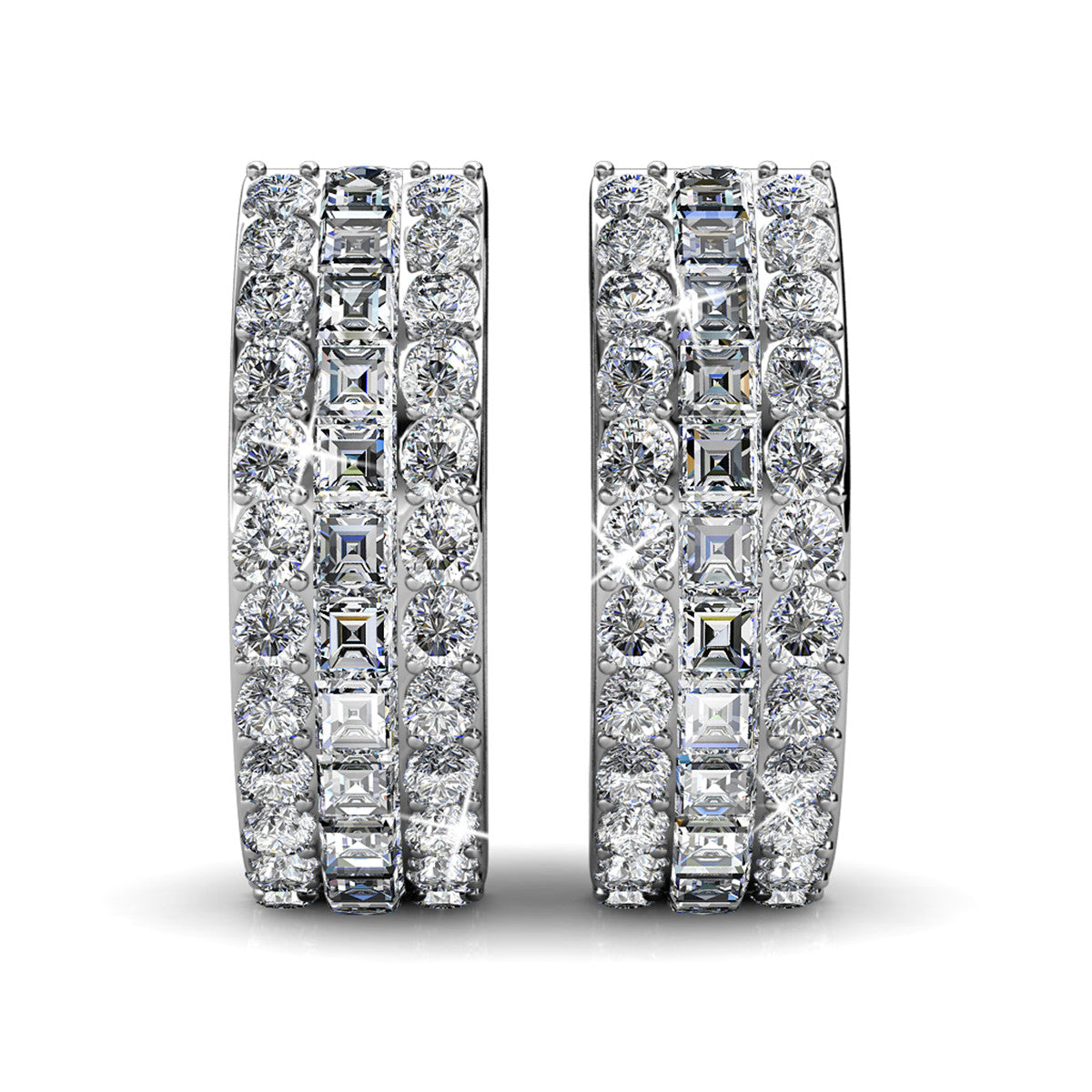 Wrenley 18k White Gold Plated 16mm Hoop Earrings & Kindness and Light Green Bow Card
