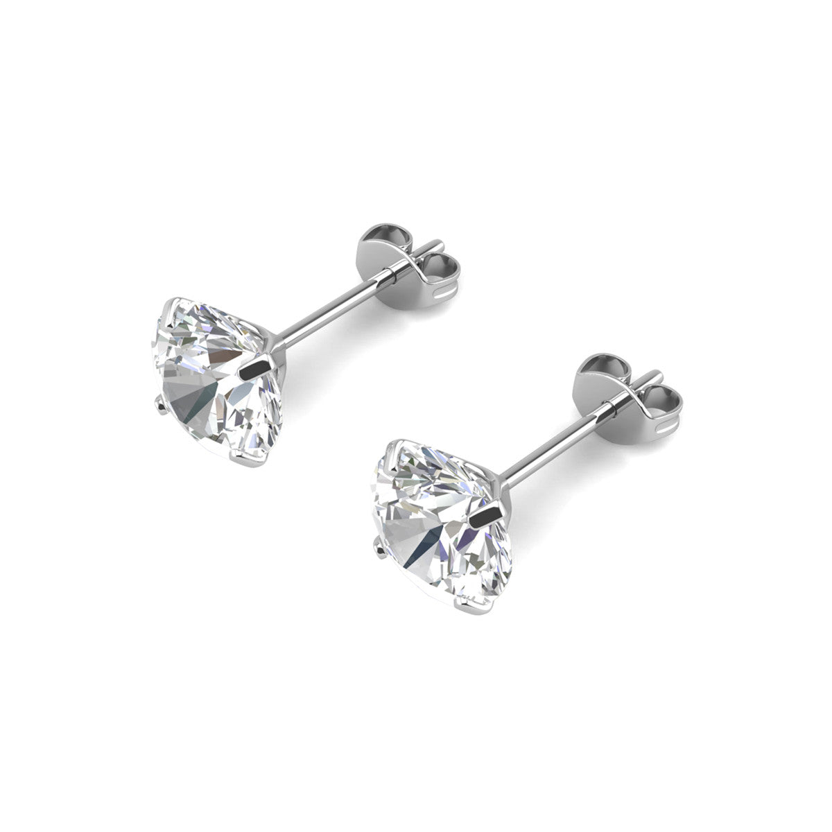 Moissanite by Cate & Chloe Vera Sterling Silver Stud Earrings with Moissanite and 5A Cubic Zirconia Crystals