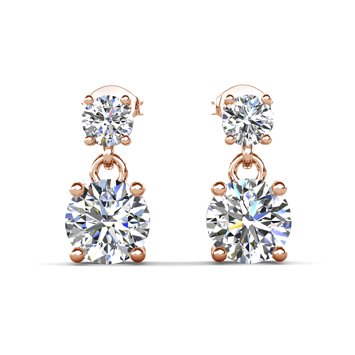 Jasmine 18k White Gold Plated Drop Earrings with Swarovski Crystals