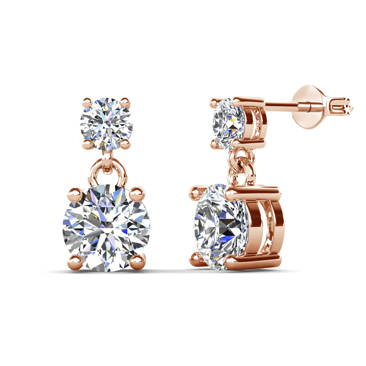 Jasmine 18k White Gold Plated Drop Earrings with Swarovski Crystals