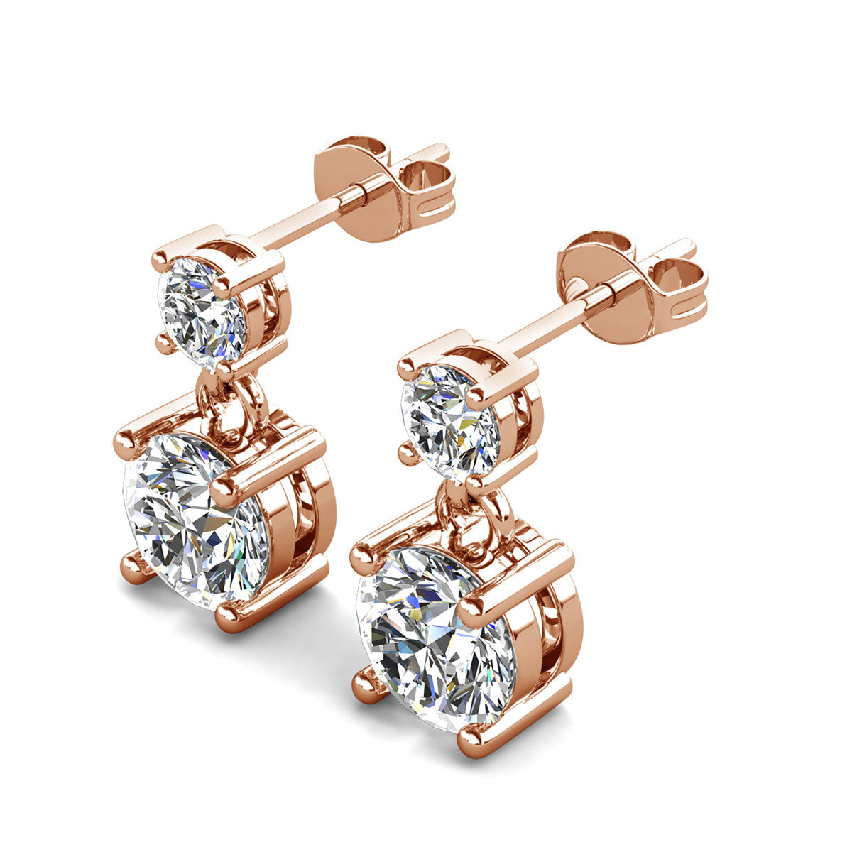 Jasmine 18k White Gold Plated Drop Earrings with Swarovski Crystals