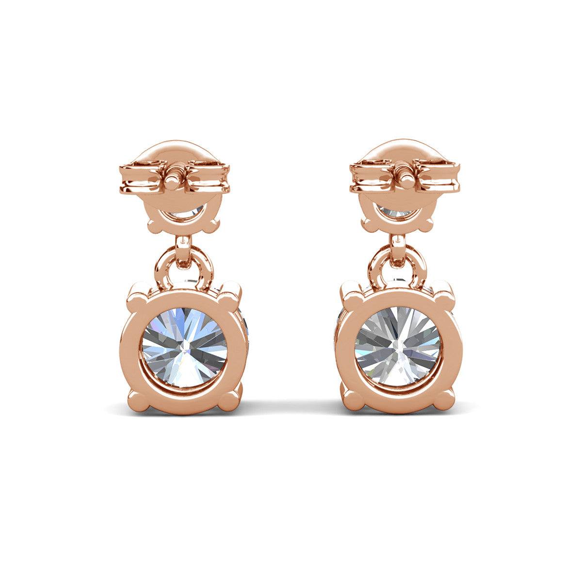 Jasmine 18k White Gold Plated Drop Earrings with Swarovski Crystals