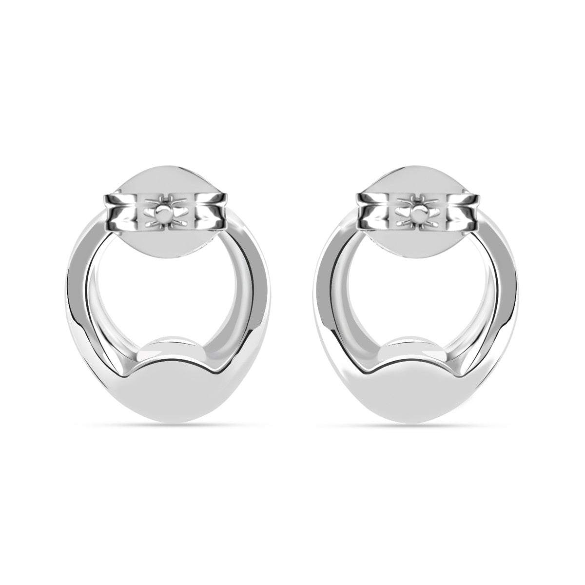 Dahlia 18k White Gold Plated 12mm Hoop Earrings with Swarovski Crystal