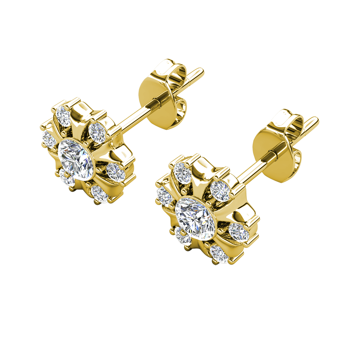 Millie 18k White Gold Plated Stud Earrings with Simulated Diamond Crystals