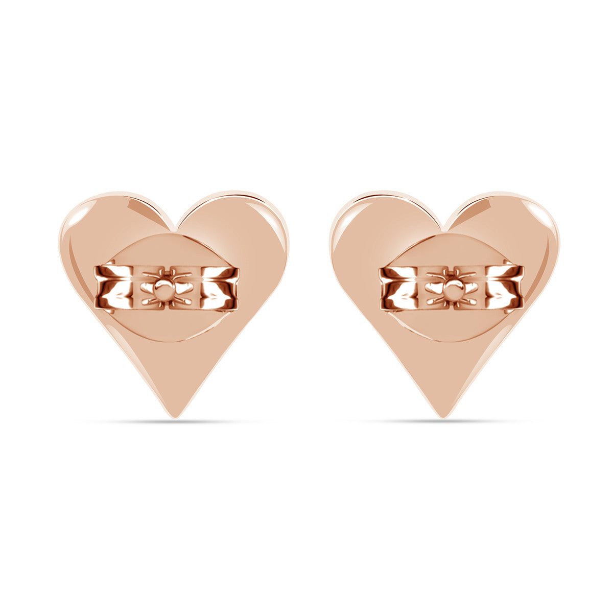 Cecilia 18k White Gold Plated Silver Heart Stud Earrings with Swarovski Crystals