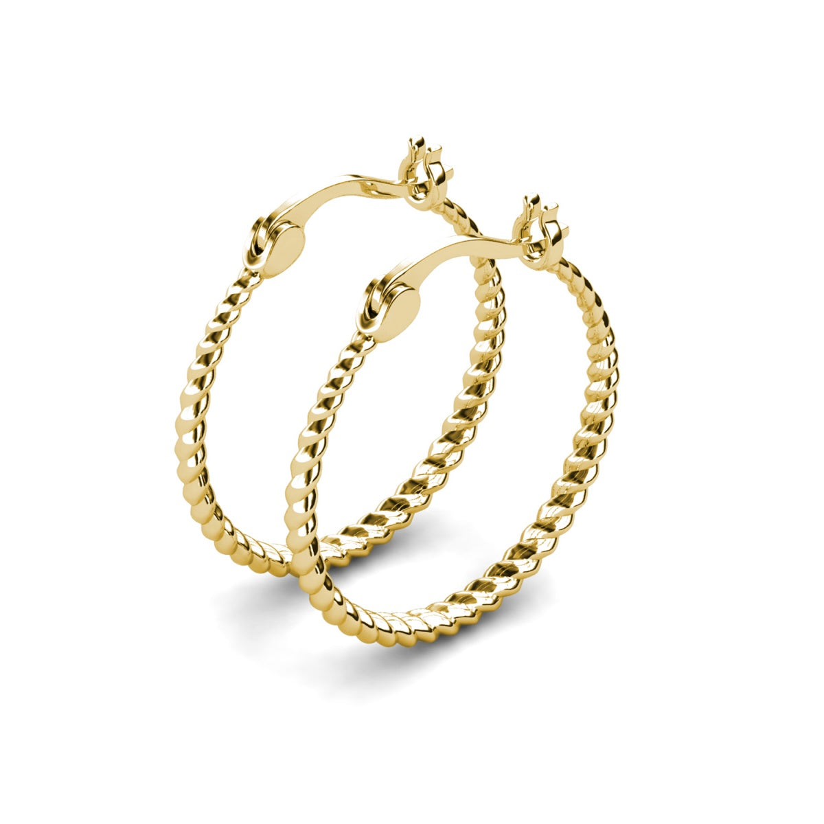 Matilda 18k White Gold Plated 25mm Twisted Hoop Earrings