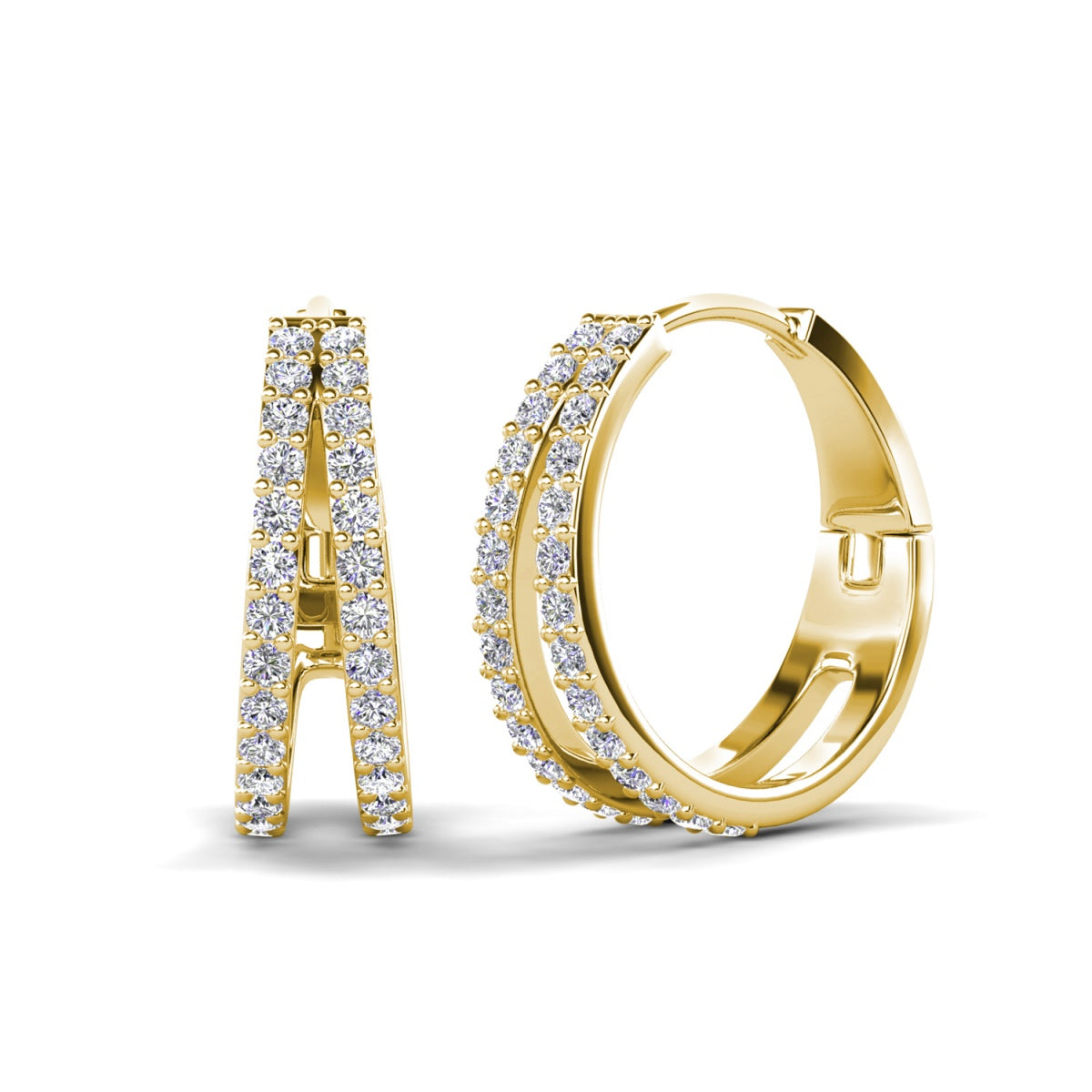 Helen 18k White Gold Plated 22mm Hoop Earrings with Swarovski Crystals