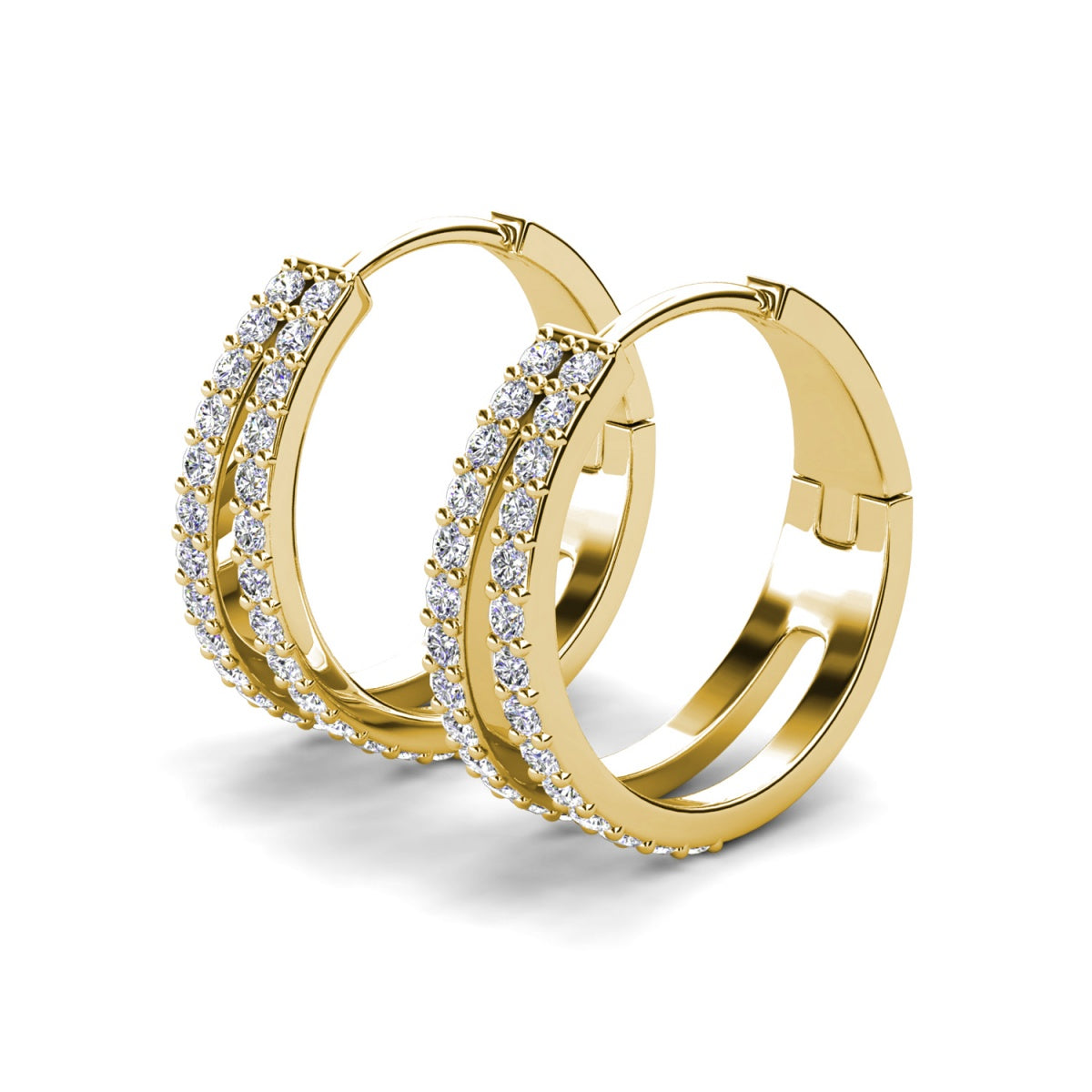 Helen 18k White Gold Plated 22mm Hoop Earrings with Swarovski Crystals