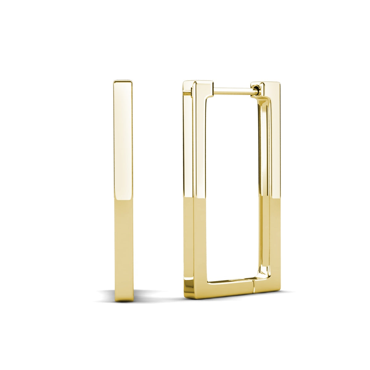 Annalise 18k White Gold Plated 24mm Silver Square  Hoop Earrings