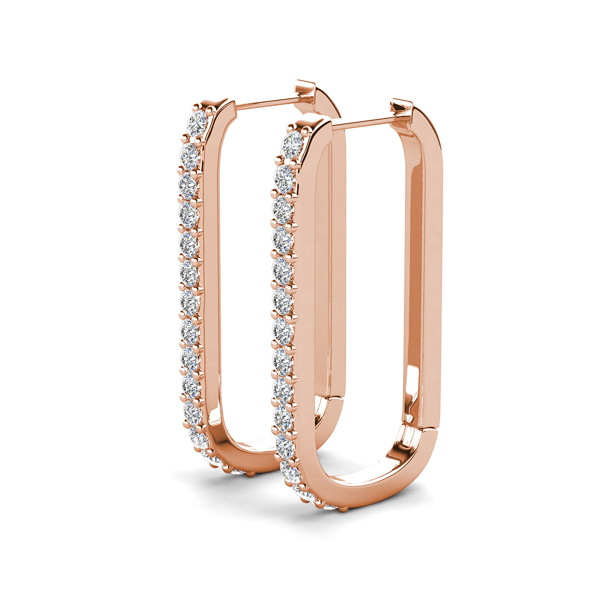 Nadia 18k White Gold Plated 24mm Hoop Earrings with Swarovski Crystals
