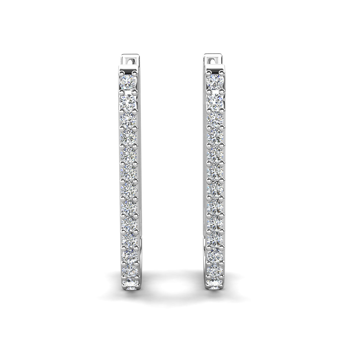 Nadia 18k White Gold Plated Hoop Earrings with Swarovski Crystals