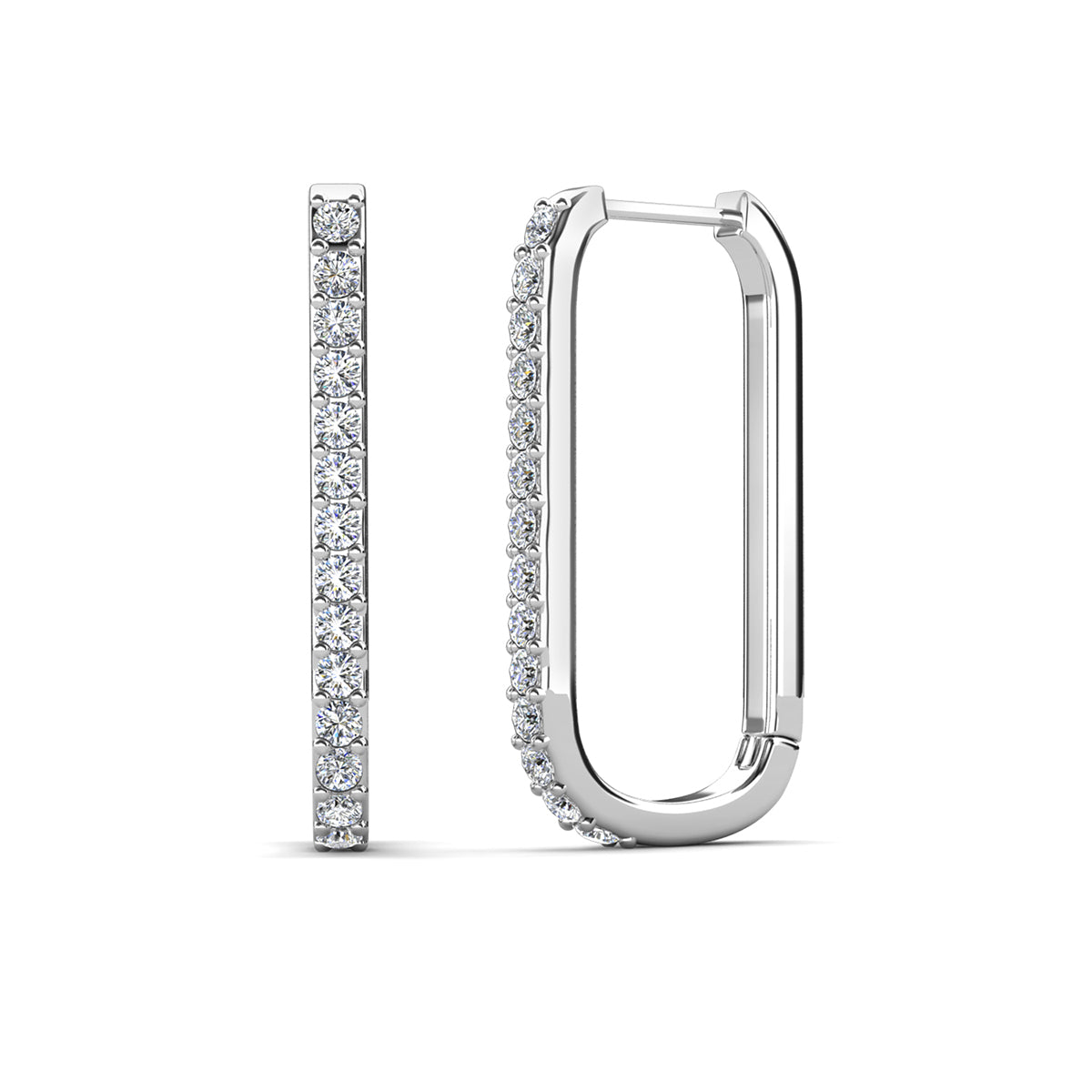 Nadia 18k White Gold Plated 24mm Hoop Earrings & Limited Edition Ombre Card