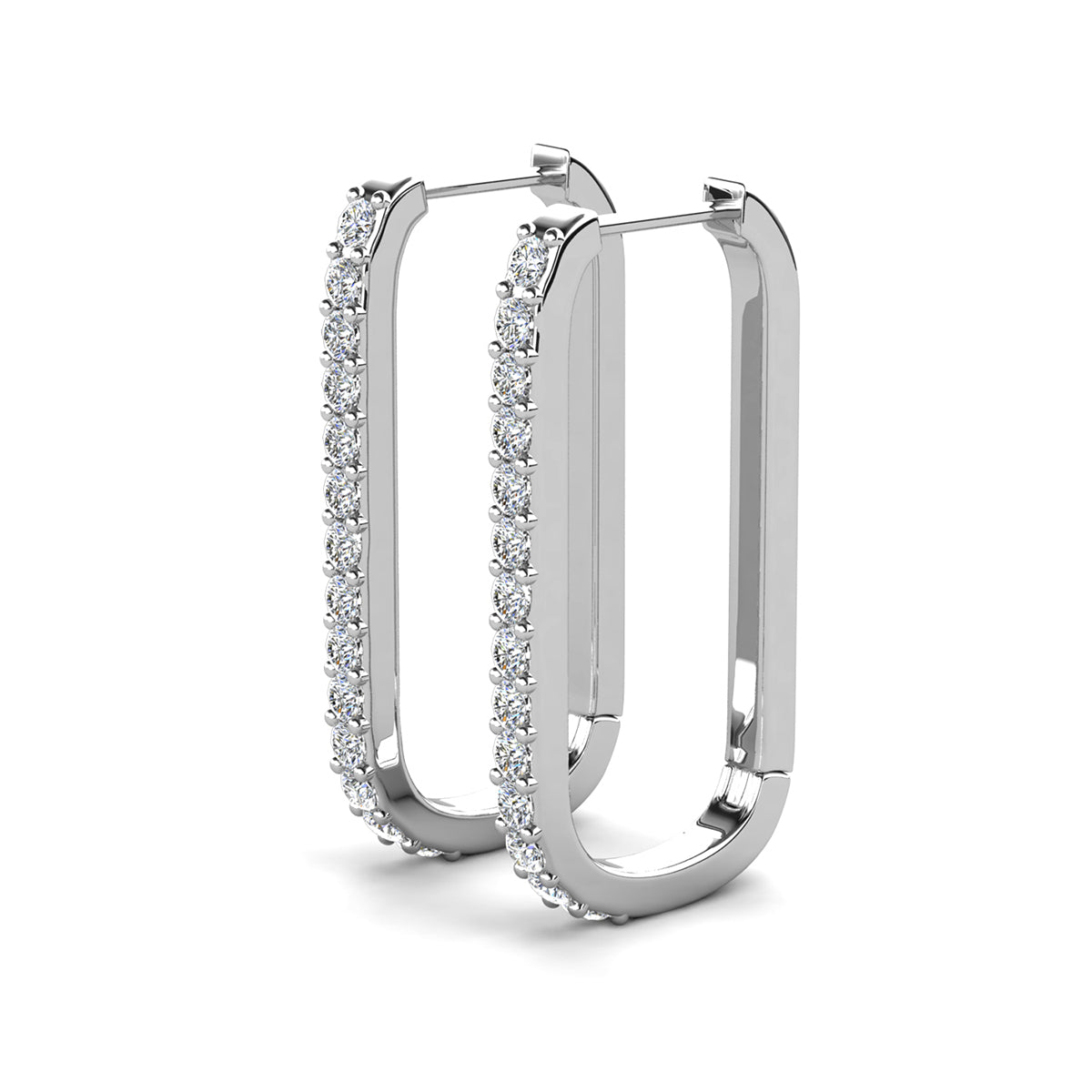 Nadia 18k White Gold Plated Hoop Earrings with Swarovski Crystals